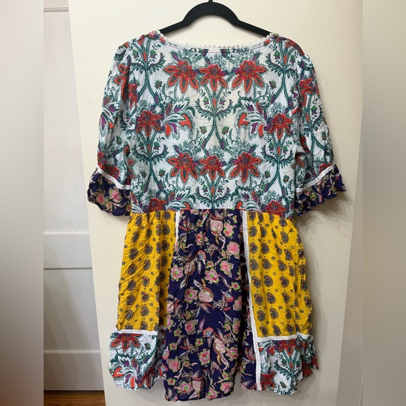 Anthropologie / M / Patchwork Trapeze Dress / Boho / Beach / Colorful / Resort - Picture 5 of 8